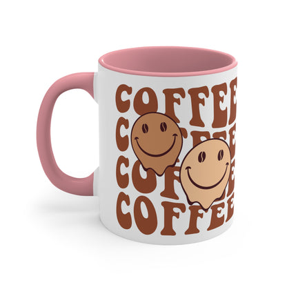Cute Coffee Mug, Happy Face Funny Ceramic Mug Cup 11oz
