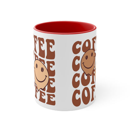 Cute Coffee Mug, Happy Face Funny Ceramic Mug Cup 11oz