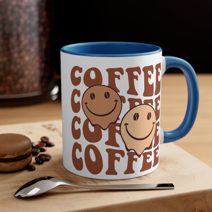 Cute Coffee Mug, Happy Face Funny Ceramic Mug Cup 11oz