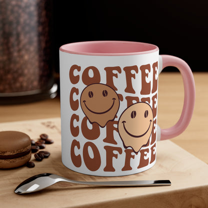 Cute Coffee Mug, Happy Face Funny Ceramic Mug Cup 11oz