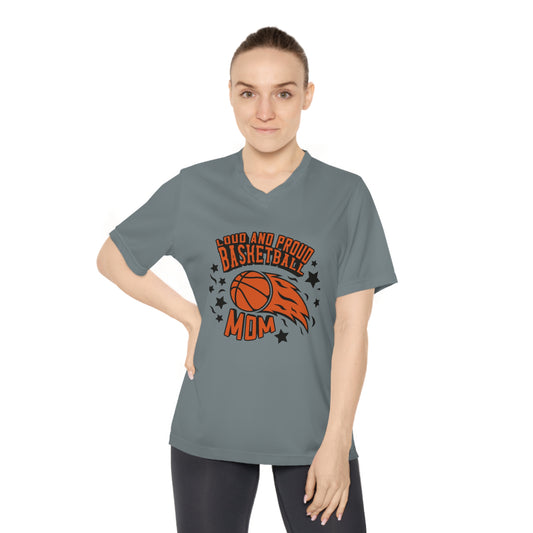 Loud and Proud Basketball Mom Performance Sport V-Neck T-Shirt