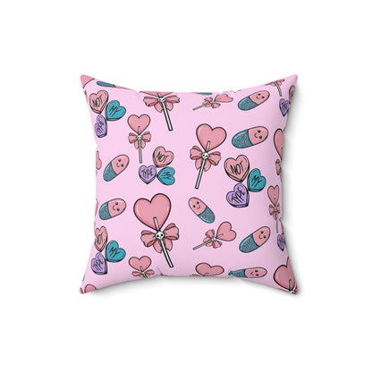 Pastel Goth Valentine's Day Pillow and Pillow Cover Pillow Spun Polyester Square Pillow