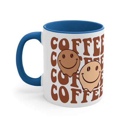 Cute Coffee Mug, Happy Face Funny Ceramic Mug Cup 11oz