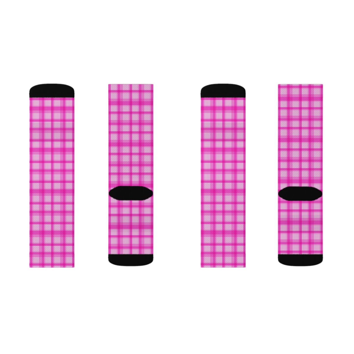Pink Checkered Novelty Socks Valentine's Day Socks, Cute Sublimation Socks