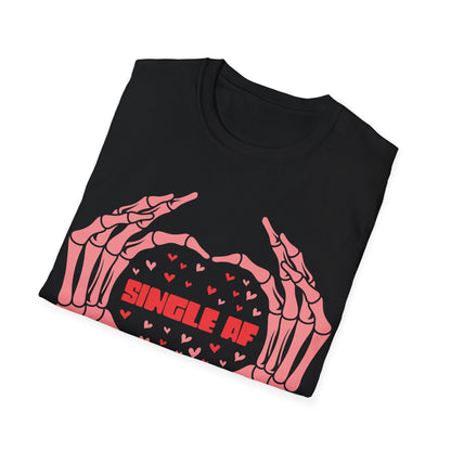 Single AF Anti -Valentines T-Shirt, Skeleton Hands Shirt, Goth Valentine Graphic Tee