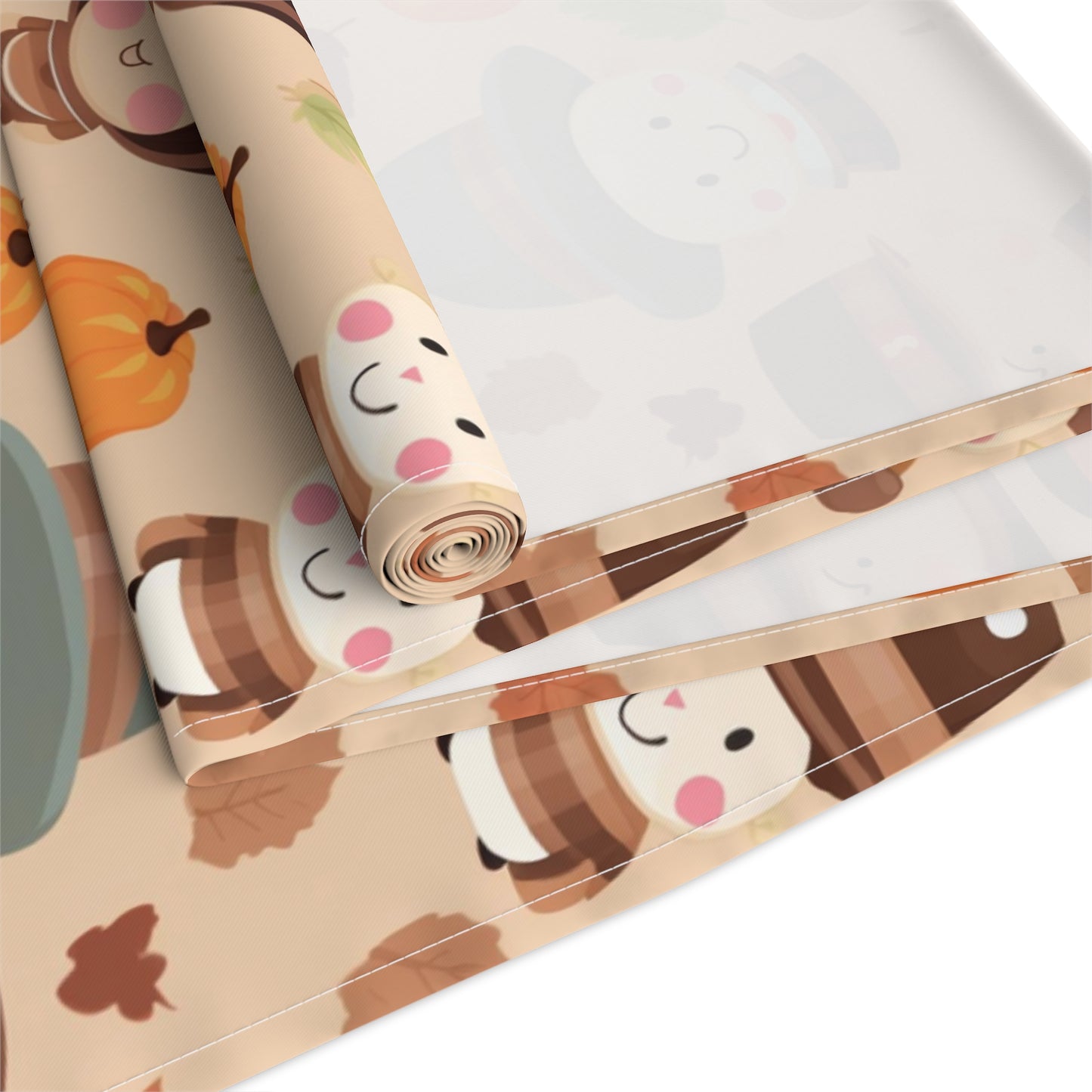 Kawaii Table Runner, Cute Thanksgiving Table Decoration, Holiday Table Cloth,