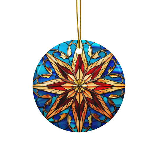 Star Christmas Ornament-Ceramic Ornament -Christmas Decor