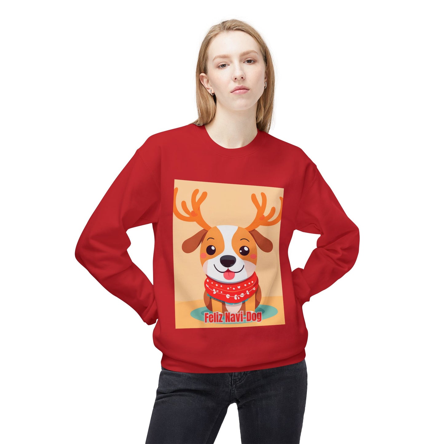 Feliz Navi Dog Sweatshirt, Ugly Christmas Jumper, Holiday Pet Lovers Gift, Funny Winter Pullover, Cozy Xmas Sweater, Soft Fleece Crewneck