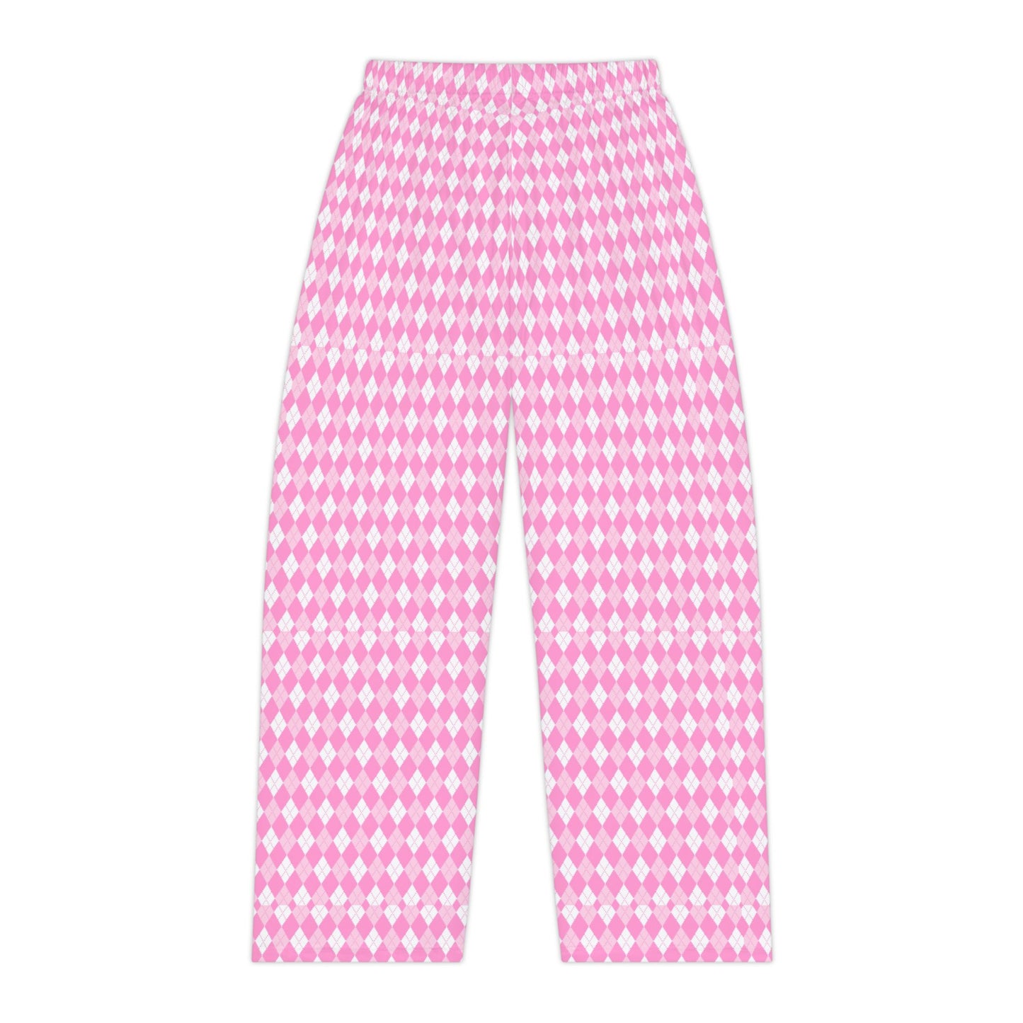 Pink Argyle Women's Pajama Pants, Cute PJ Pants