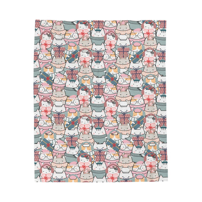 Kawaii Blanket, Cat Blanket -Gift for Cat Lovers - Plush Throw Blanket Cute and Cozy