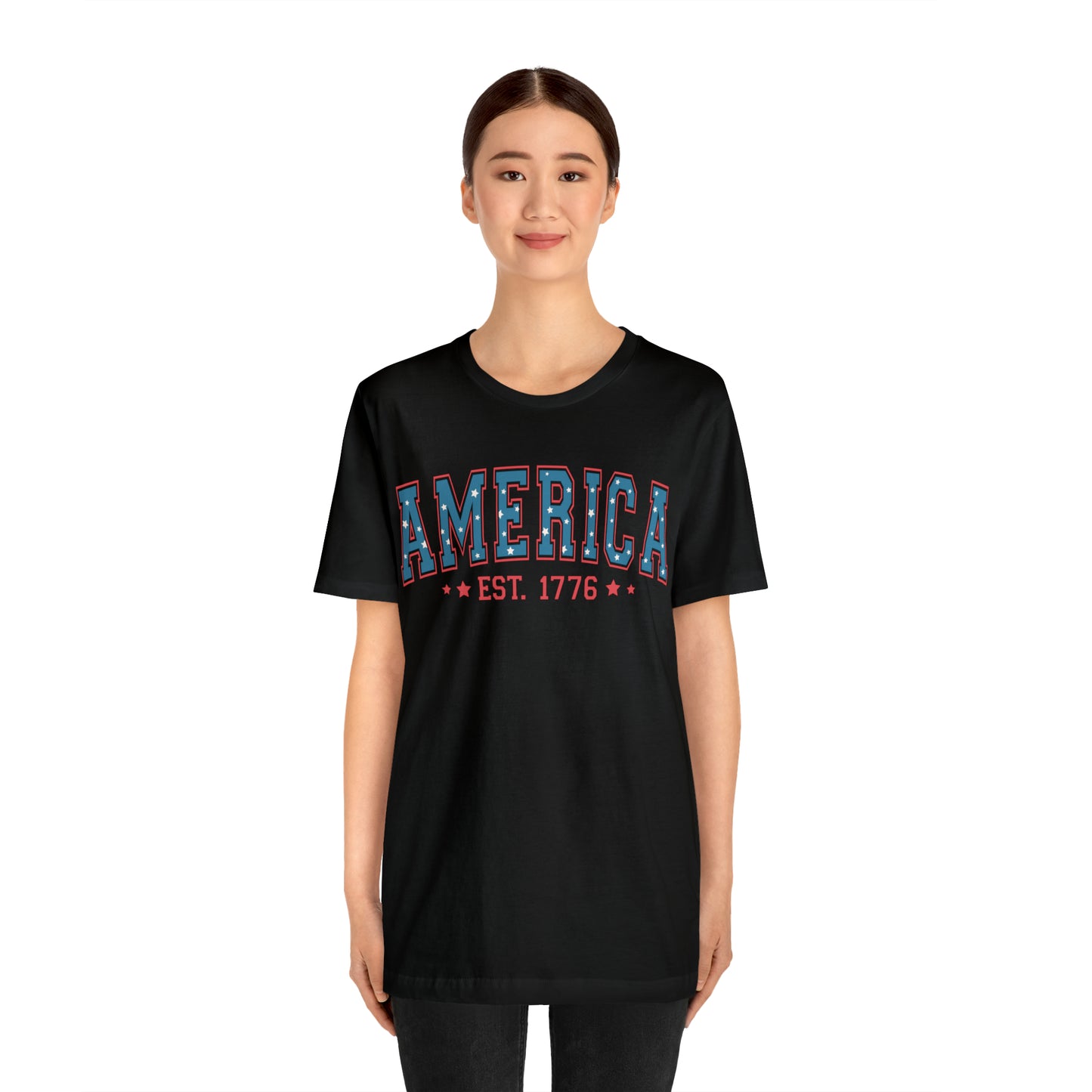 America 4th of July T-Shirt for Unisex Jersey Short Sleeve Graphic Tee