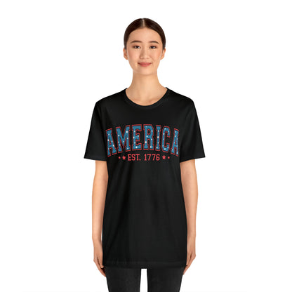 America 4th of July T-Shirt for Unisex Jersey Short Sleeve Graphic Tee