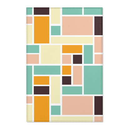 Mid Century Modern Area Rug, Colorful Decorative Living Room Rug