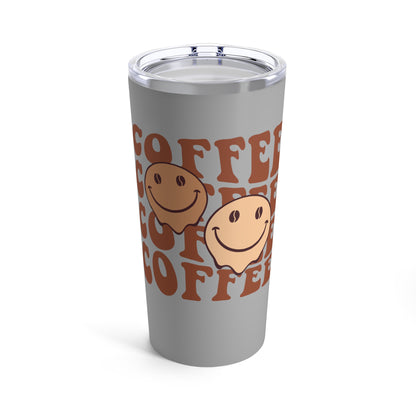 Cute Coffee Tumbler 20oz, Happy Face Travel Mug Insulated 20 oz