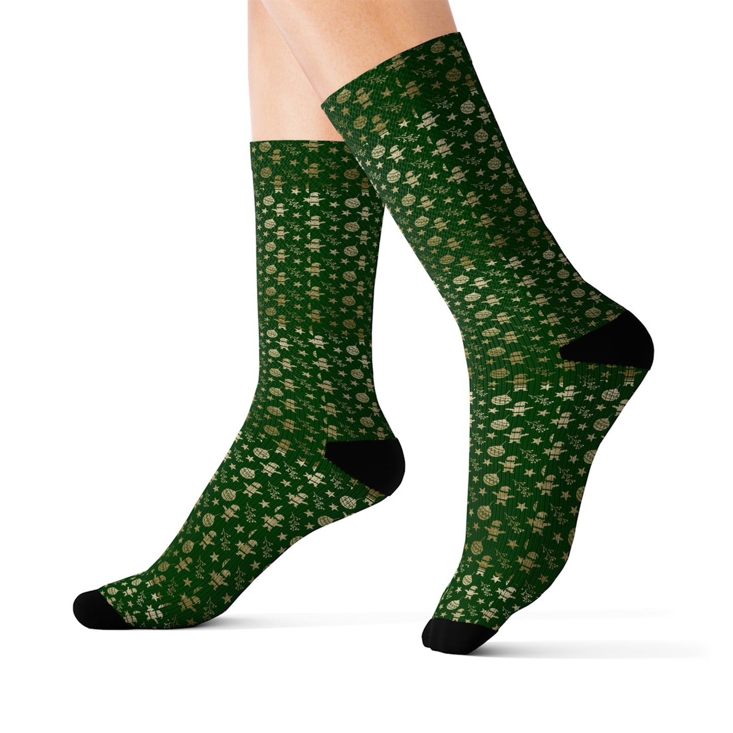 Christmas Novelty Socks, Green Casual Funny Fun Socks for Men & Women Christmas Gift