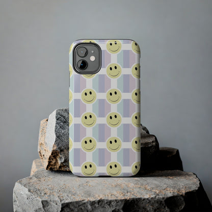 Smiley Face Retro Tough Phone Case, Cute Cool Trendy Biodegradable Phone Case
