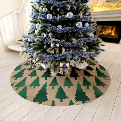 Green Evergreen Tree Skirt, Seasonal Decor Christmas, Round Tree Skirt,