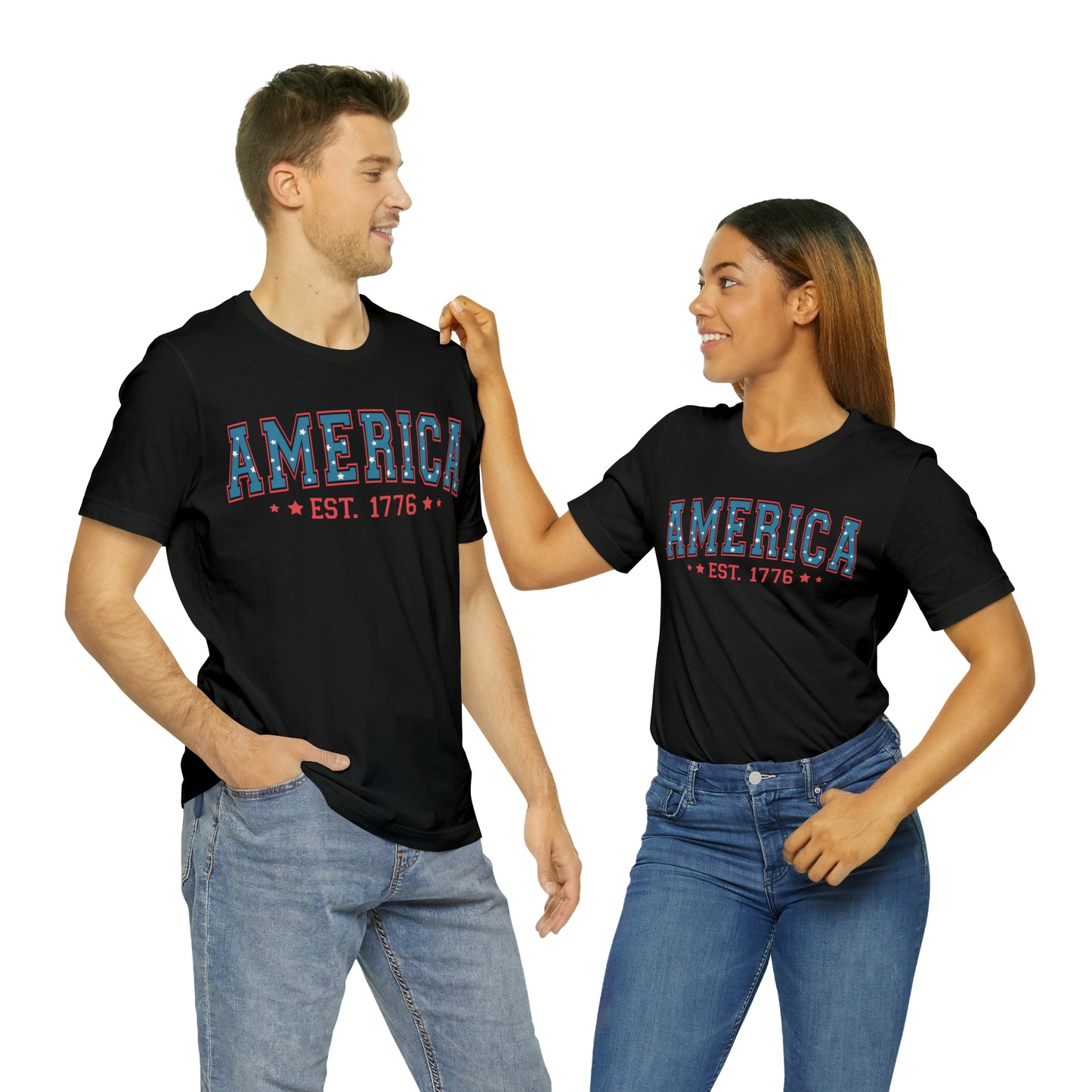 America 4th of July T-Shirt for Unisex Jersey Short Sleeve Graphic Tee