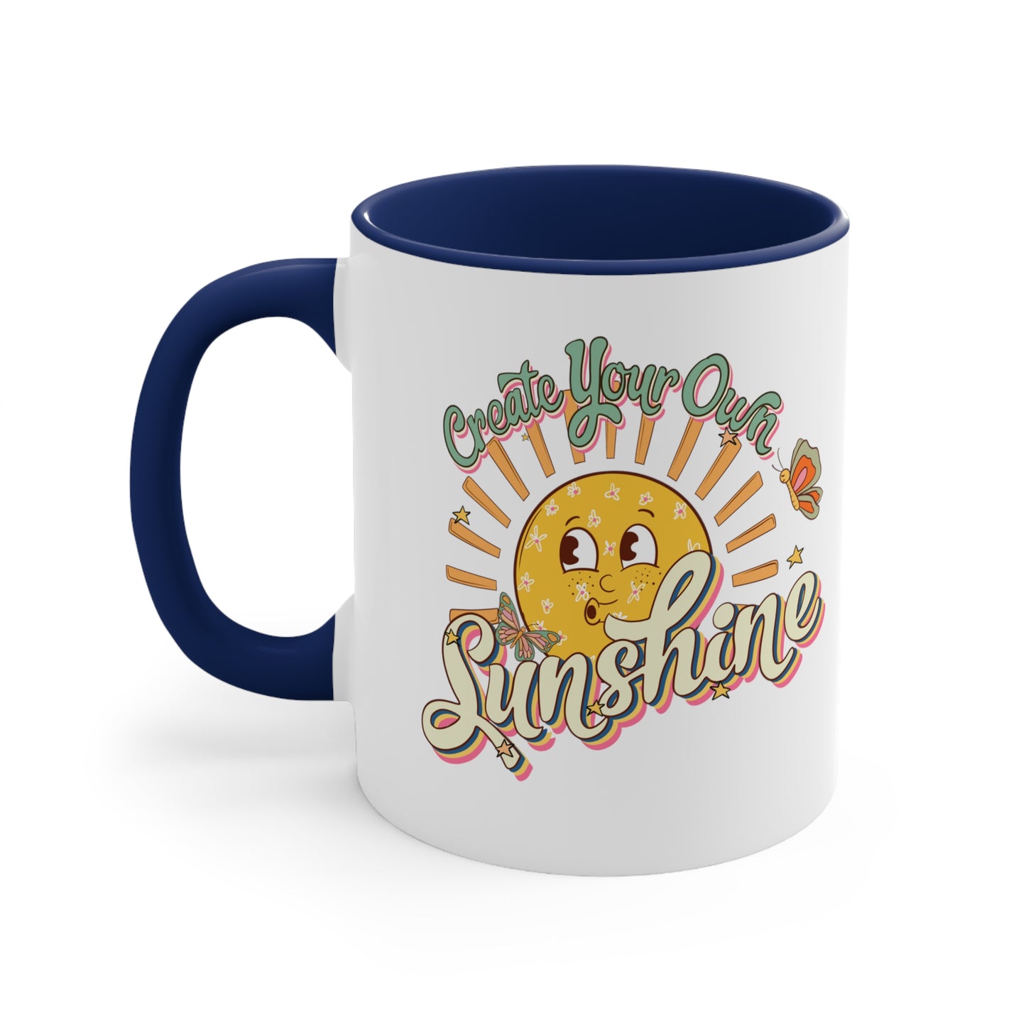 Create Your Own Sunshine Inspirational Retro Accent Coffee Mug, 11oz