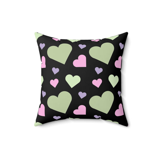 pastel heart decorative throw pillow and  throw pillow cover goth decor
