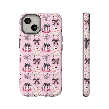Halloween Coquette Phone Case Ghost Bows and Pumpkins Cute Phone Case