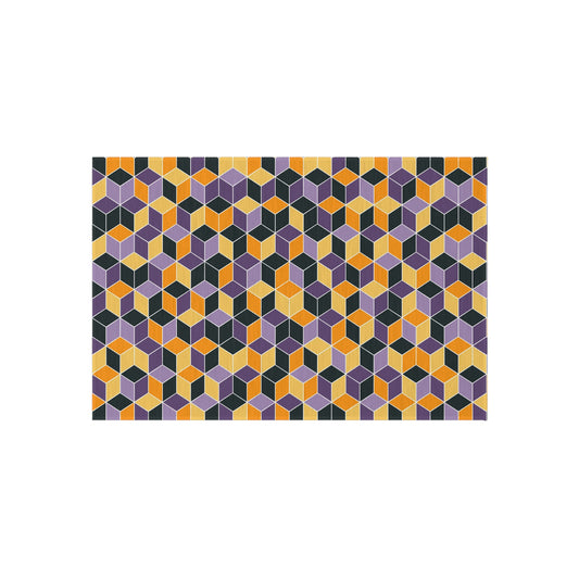 Halloween Outdoor Rug, Colorful Gothic Halloween Mat, Cute Area Rug
