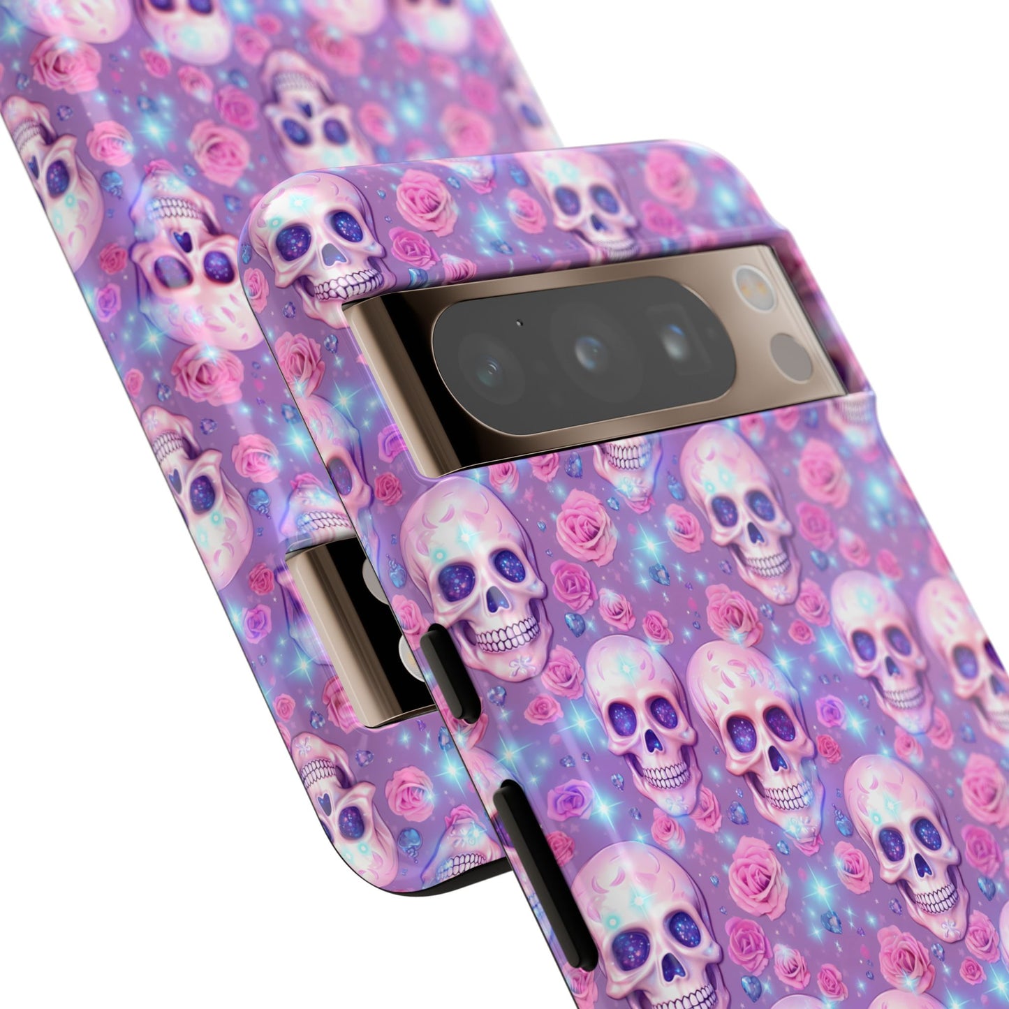 Phone Case - Skull and Roses Pastel Goth Tough Case