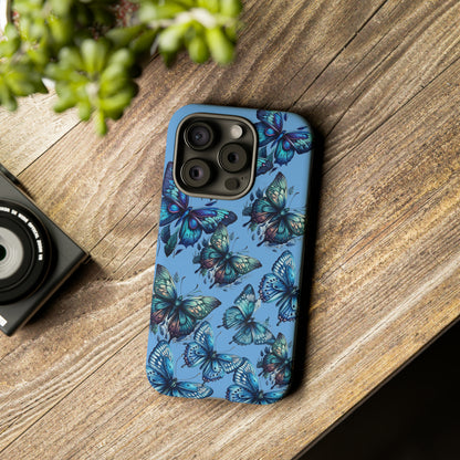 Blue Butterfly iPhone Case, Cute Cell Phone Case, Abstract Phone Case, iPhone Cover