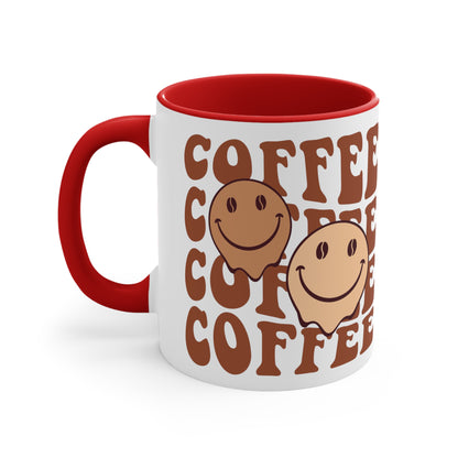 Cute Coffee Mug, Happy Face Funny Ceramic Mug Cup 11oz
