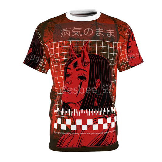 Gothic Tee Shirt - Edgy Demon Witch Graphic
