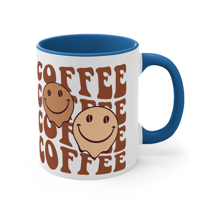 Cute Coffee Mug, Happy Face Funny Ceramic Mug Cup 11oz