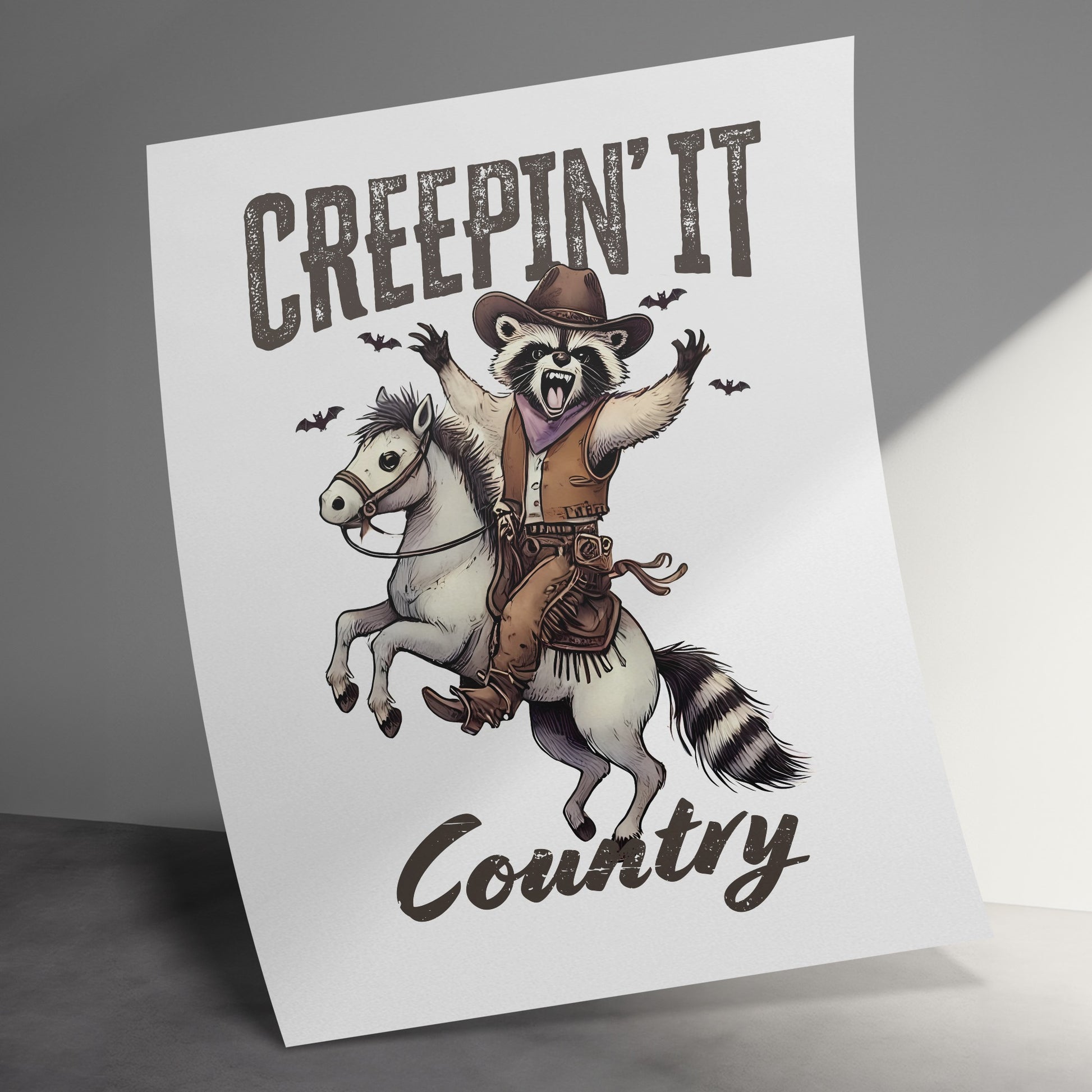 Creepin' It Country Funny Raccoon Poster product