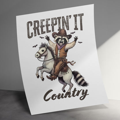 Creepin' It Country Funny Raccoon Poster product