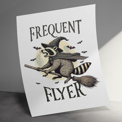 The cool raccoon halloween frequent flyer poster product