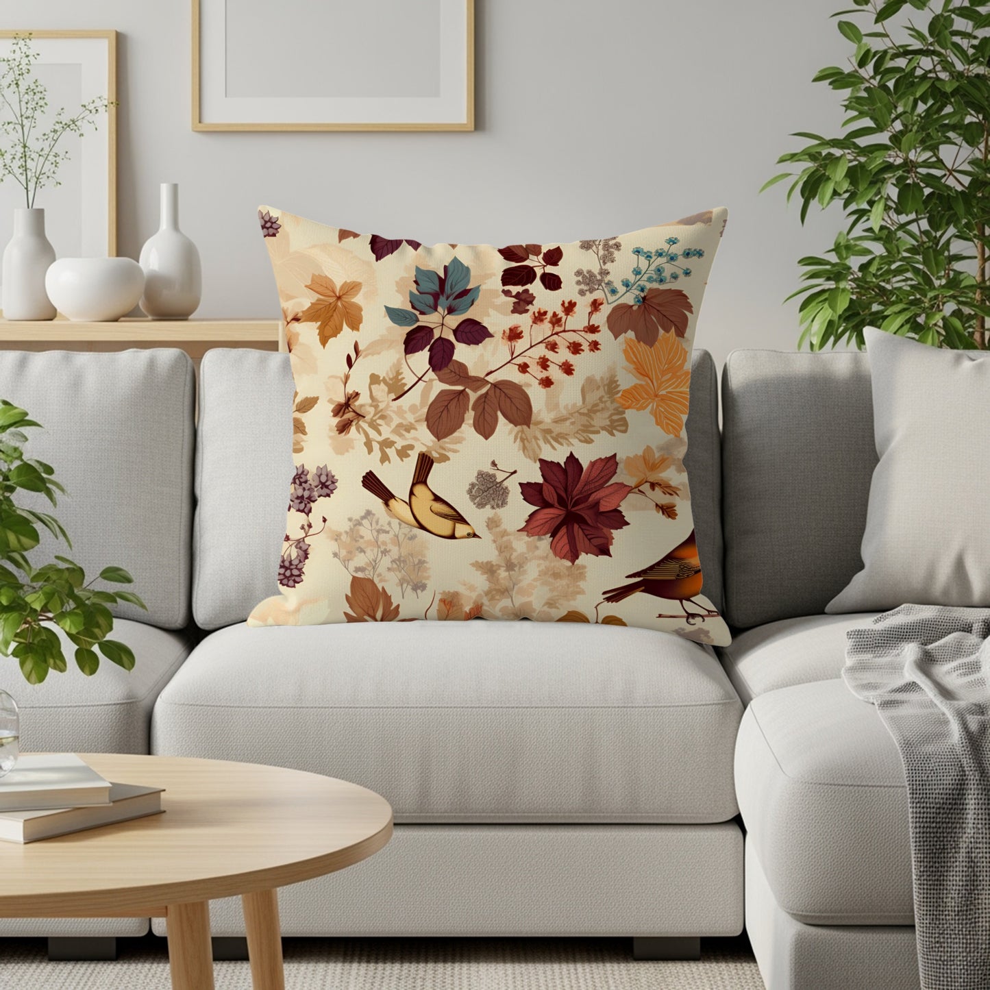 Autumn Floral Pattern Cushion Cover Elegant Decor