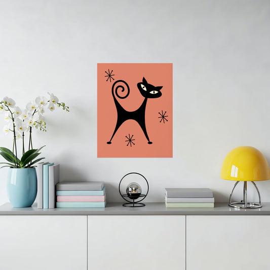 Retro Black Cat Artwork Perfect Home Decor product