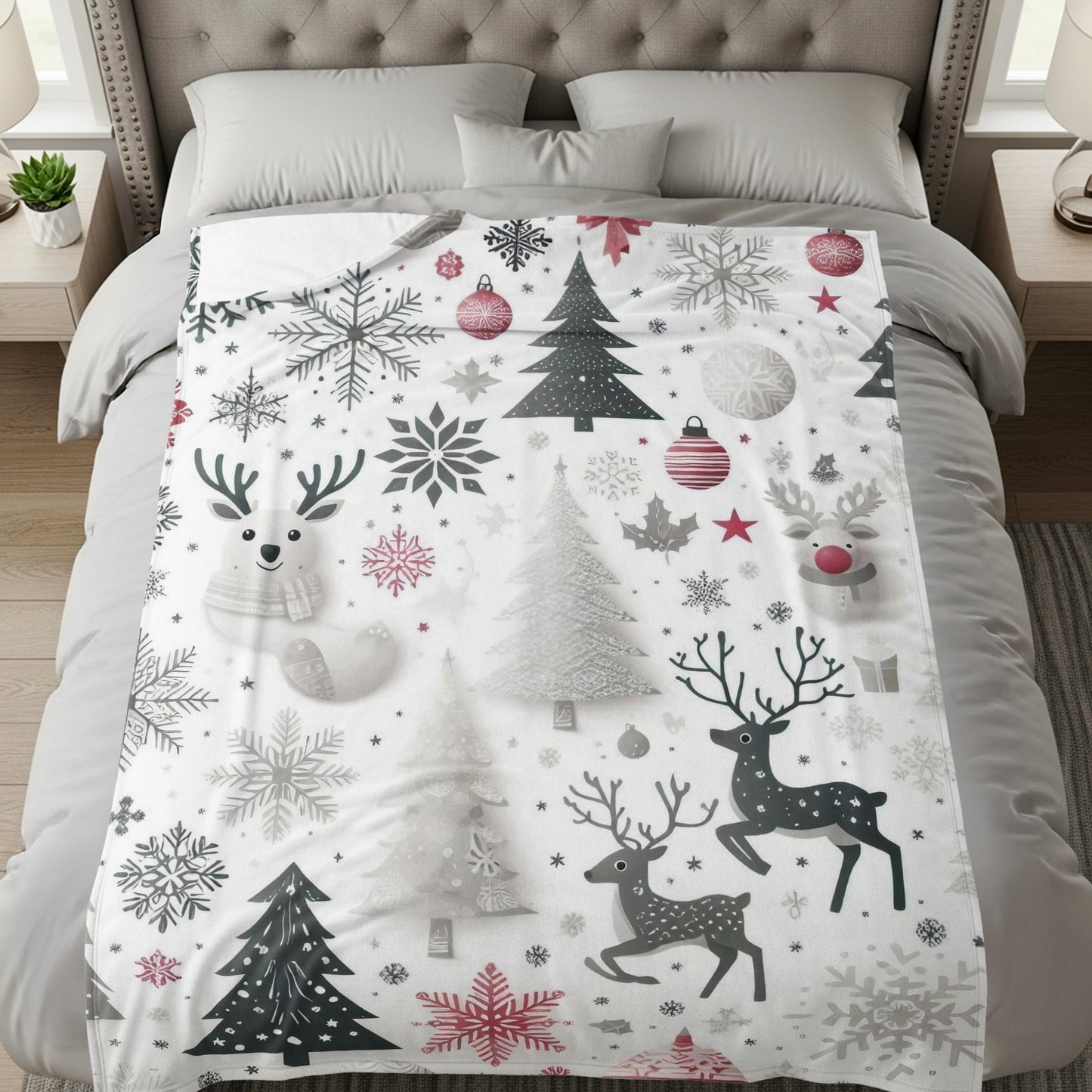 Holiday Christmas Theme Cozy Blanket for Winter