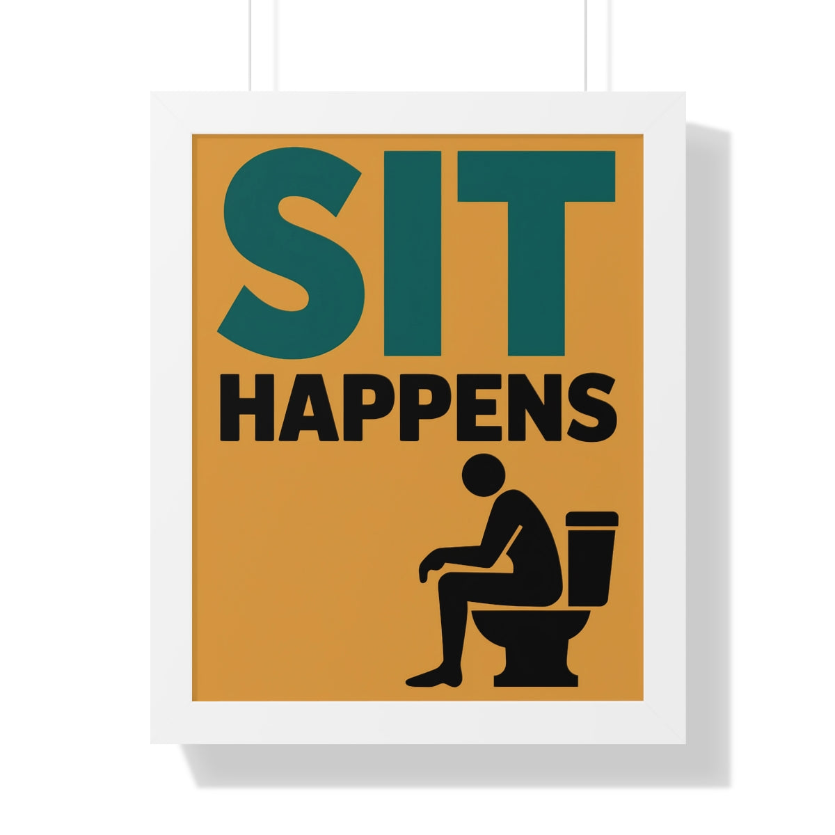 Humorous Bathroom Decor Sit Happens Wall Art Print