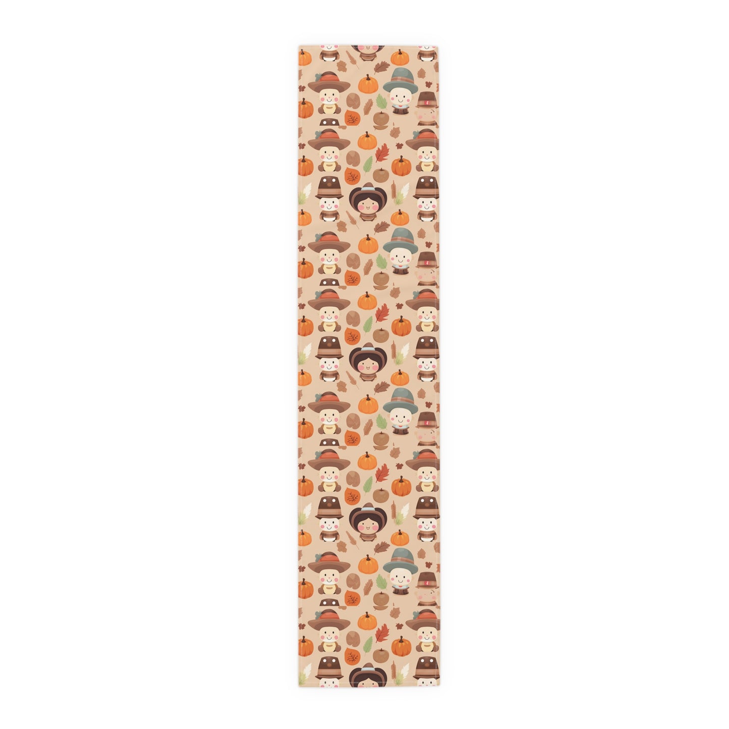 Kawaii Table Runner, Cute Thanksgiving Table Decoration, Holiday Table Cloth,