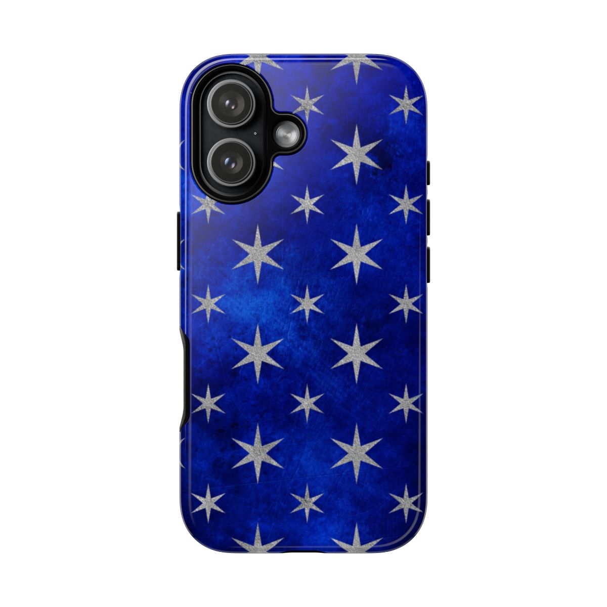 Blue Star Pattern iPhone Case with Dual Camera