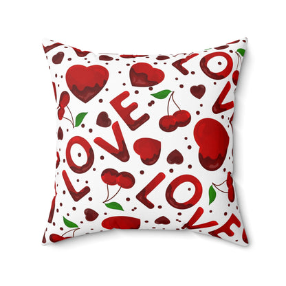Cherry Love Throw Pillow for Sofa Cute Throw Pillow Cover Valentine Home Decor