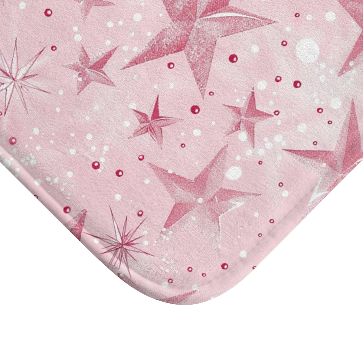 Pink Star Pattern with Small White Dots Blanket