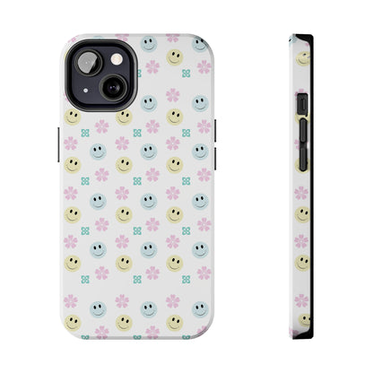 Smiley Face Retro Tough Phone Case, Cute Cool Trendy Biodegradable Phone Case