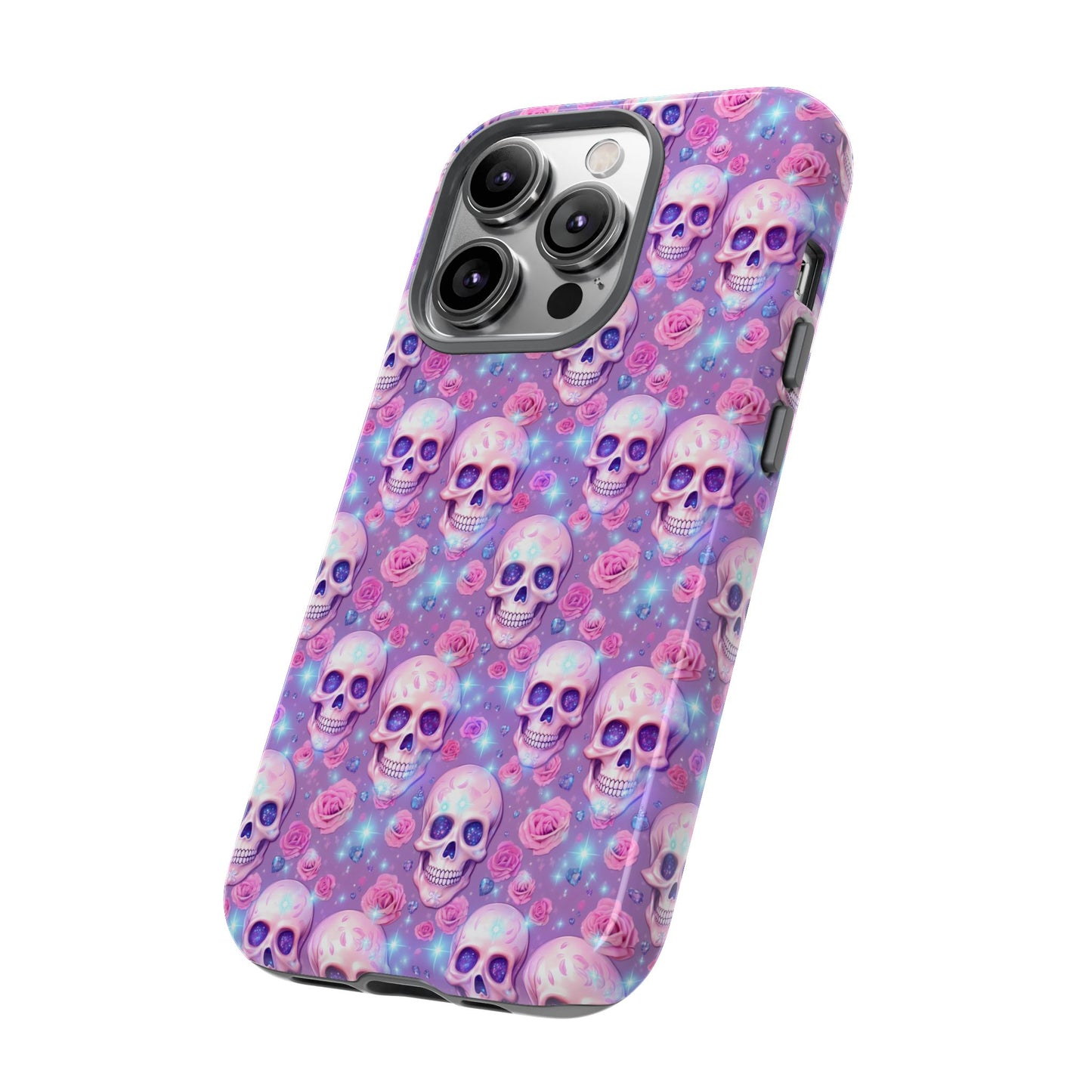 Phone Case - Skull and Roses Pastel Goth Tough Case