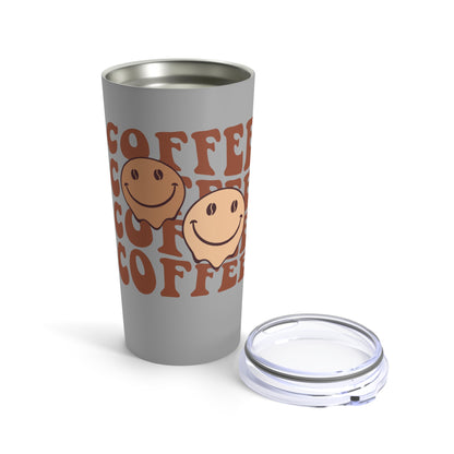 Cute Coffee Tumbler 20oz, Happy Face Travel Mug Insulated 20 oz