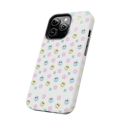 Smiley Face Retro Tough Phone Case, Cute Cool Trendy Biodegradable Phone Case