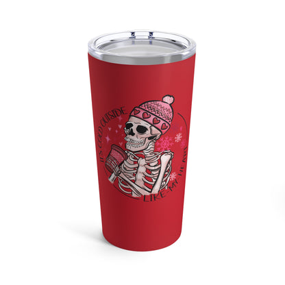 Valentine skeleton goth tumbler red 20oz tumbler cup
