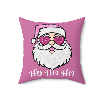 Pink Santa Throw Pillow Cover, Cute Santa Pillow, Christmas Pillow Cover, Holiday