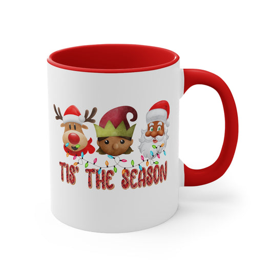 Cute African American Christmas Accent Coffee Mug, 11oz Cute Christmas Mug,