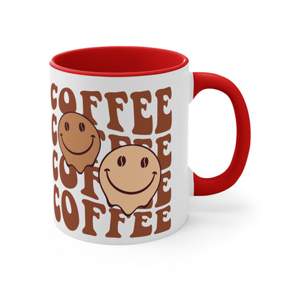 Cute Coffee Mug, Happy Face Funny Ceramic Mug Cup 11oz